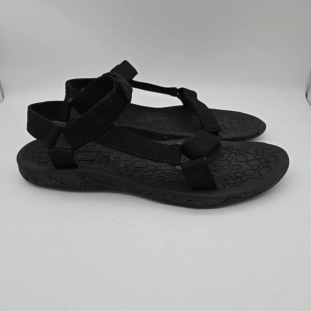 KHOMBU Mens' Will ADJUSTABLE STRAPS SANDALS Black Size 12